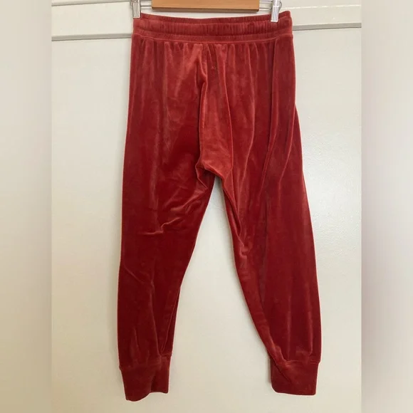Offline by Aerie After Party Velvet Velour Joggers persimmon Red Medium Short - Picture 3 of 5